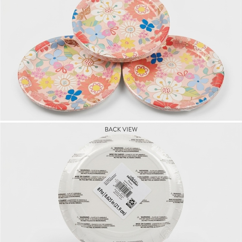 Colorful Floral Disposable Party Plates